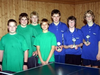 Die Endspielteilnehmer der Pokalendrunde der Jungen in der Saison 2005/2006 in Ebern.